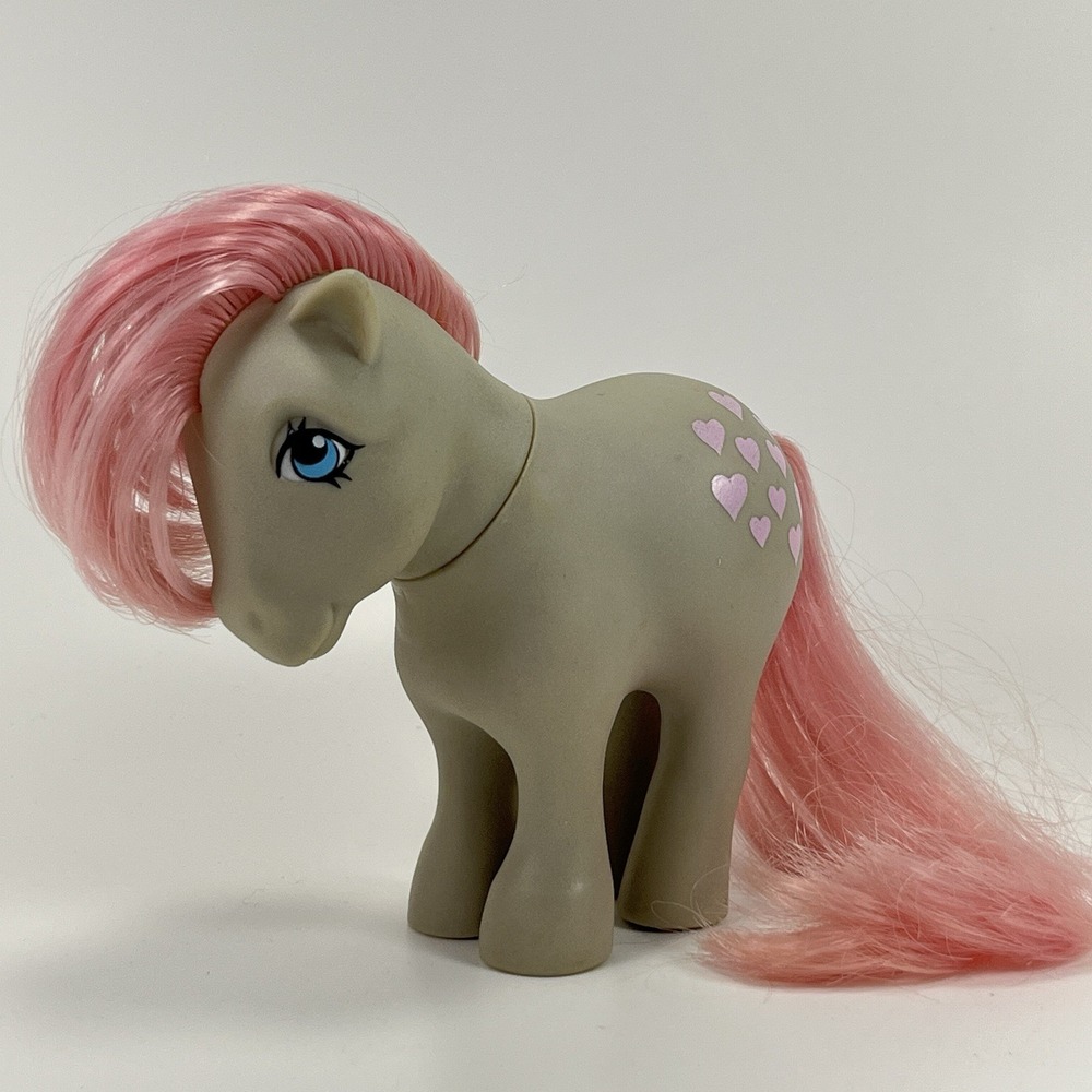Vintage 1982 G1 My Little Pony "SNUZZLE" Gray with Pink Hearts MLP Gen 1 Shy